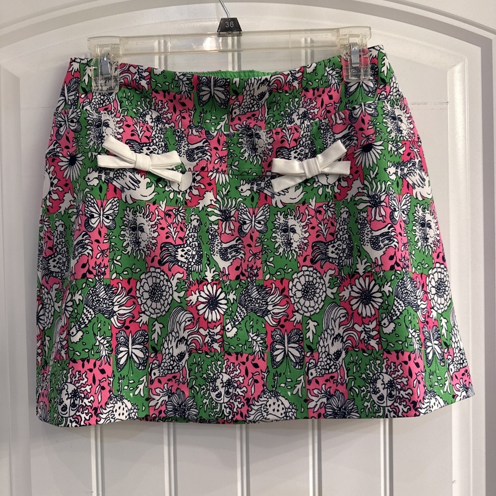 Lilly Pulitzer- Luxletic Monica Skort Multi Lil Chicken Check Golf Size 4